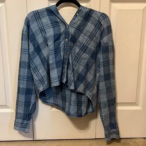 Crop American eagle flannel with hood